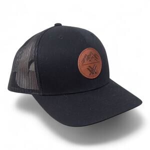Vortex Black Mesh Snapback Hat Cap Mountain Logo Patch Adjustable One Size